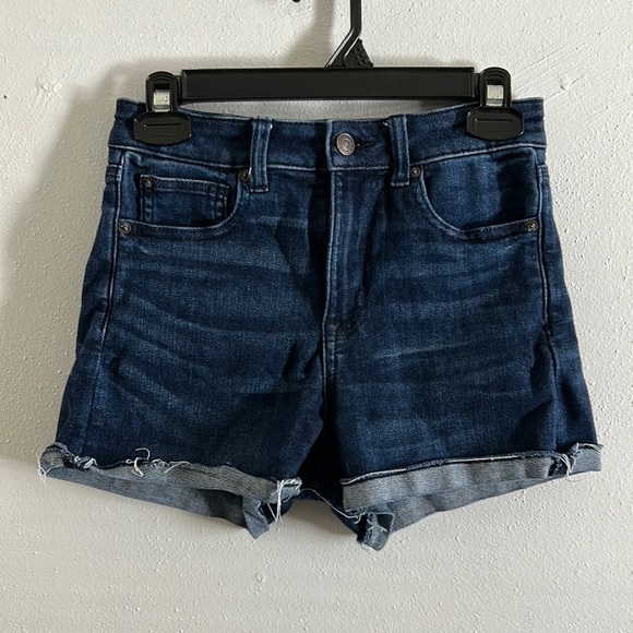 Used Dark Blue Super Hi-Rise Shorties Size 2 - Picture 1 of 5